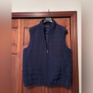 Chaps Men’s Large Navy Quilted Puffer Vest Zip Front Lightweight